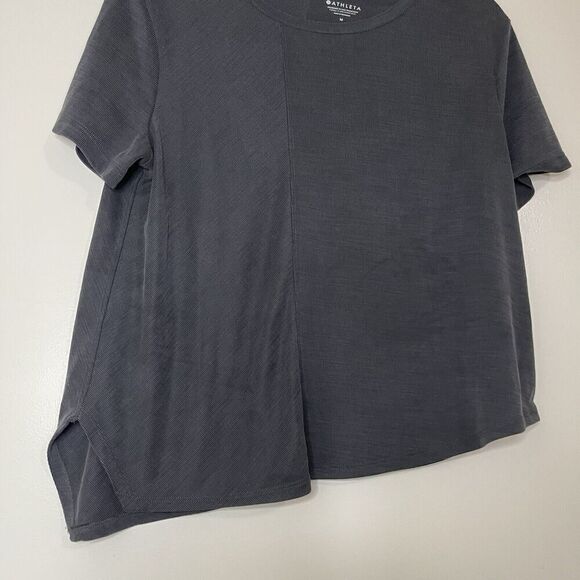 NEW! ATHLETA gray asymmetrical crew neck relaxed tshirt size Medium $65 - Picture 7 of 7